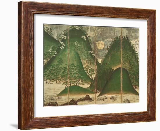 Spring Landscape with Sun, Part of a Six Panel Folding Screen-null-Framed Giclee Print