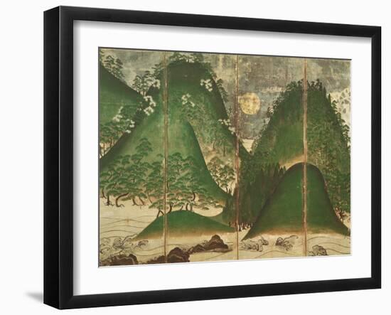 Spring Landscape with Sun, Part of a Six Panel Folding Screen-null-Framed Giclee Print