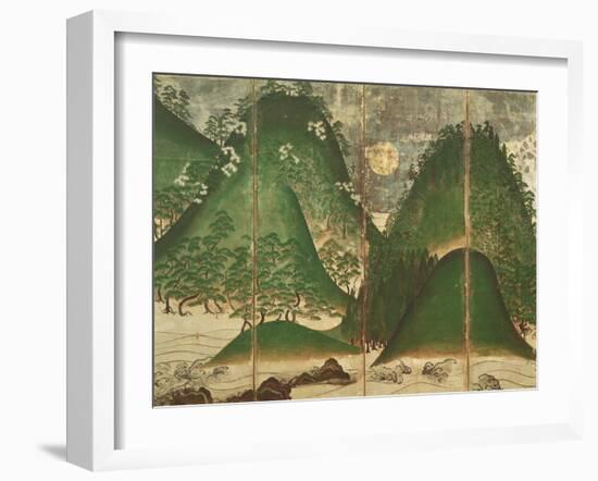 Spring Landscape with Sun, Part of a Six Panel Folding Screen-null-Framed Giclee Print