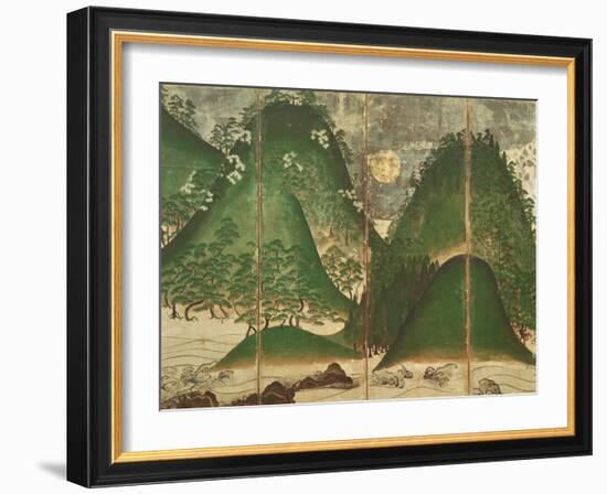 Spring Landscape with Sun, Part of a Six Panel Folding Screen-null-Framed Giclee Print