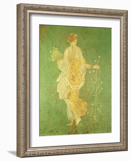 Spring, Maiden Gathering Flowers, from the Villa of Varano in Stabiae, c.15 BC-60 Ad-Roman-Framed Giclee Print