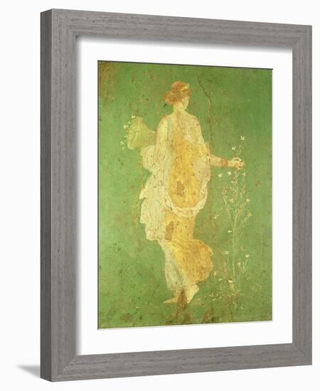 Spring, Maiden Gathering Flowers, from the Villa of Varano in Stabiae, c.15 BC-60 Ad-Roman-Framed Giclee Print