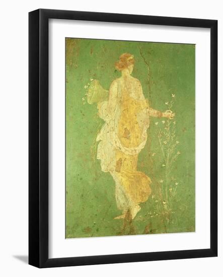 Spring, Maiden Gathering Flowers, from the Villa of Varano in Stabiae, c.15 BC-60 Ad-Roman-Framed Giclee Print