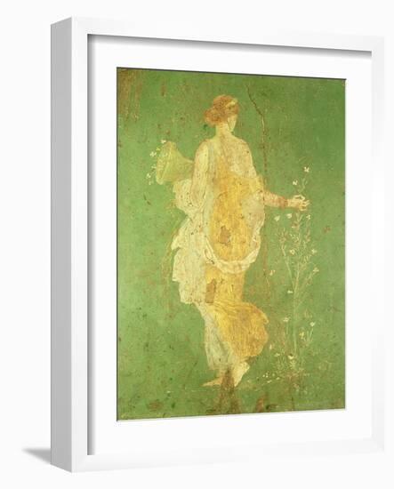 Spring, Maiden Gathering Flowers, from the Villa of Varano in Stabiae, c.15 BC-60 Ad-Roman-Framed Giclee Print