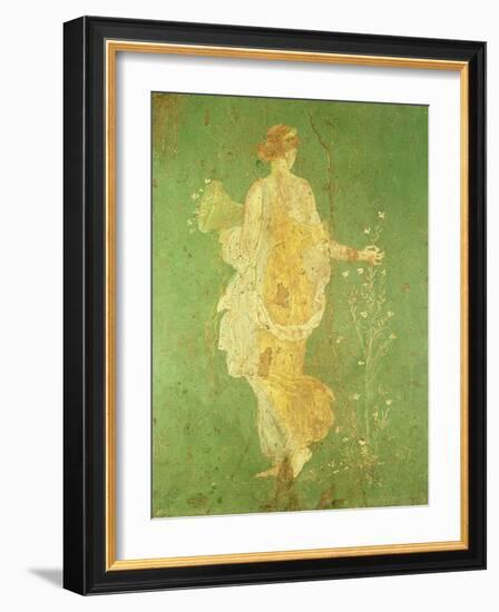 Spring, Maiden Gathering Flowers, from the Villa of Varano in Stabiae, c.15 BC-60 Ad-Roman-Framed Giclee Print