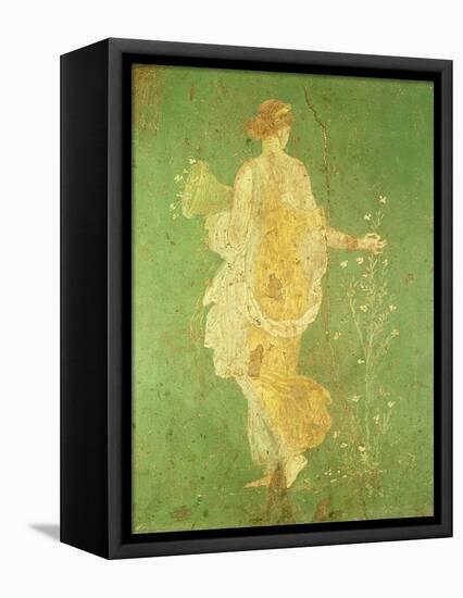Spring, Maiden Gathering Flowers, from the Villa of Varano in Stabiae, c.15 BC-60 Ad-Roman-Framed Premier Image Canvas
