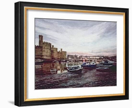 Spring Moon, Caernarfon-Jane Carpanini-Framed Giclee Print