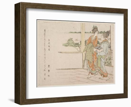 Spring Moon over Yoshiwara (Yoshiwara Shungetsu) (Woodblock Print)-Katsushika Hokusai-Framed Giclee Print