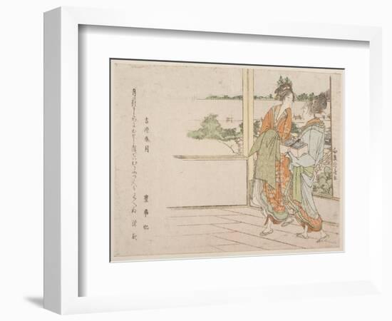 Spring Moon over Yoshiwara (Yoshiwara Shungetsu) (Woodblock Print)-Katsushika Hokusai-Framed Giclee Print