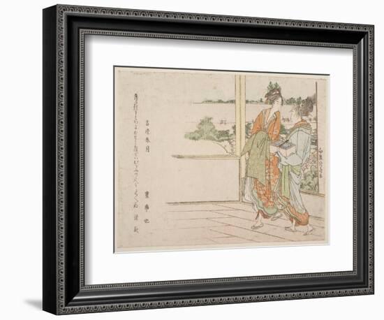 Spring Moon over Yoshiwara (Yoshiwara Shungetsu) (Woodblock Print)-Katsushika Hokusai-Framed Giclee Print