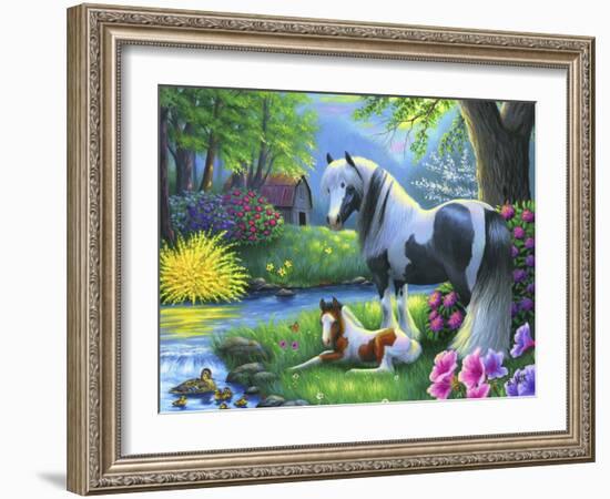 Spring Morning At The Farm-Bridget Voth-Framed Giclee Print