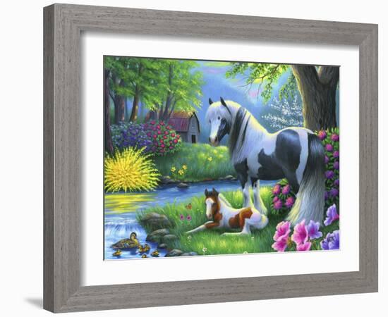 Spring Morning At The Farm-Bridget Voth-Framed Giclee Print