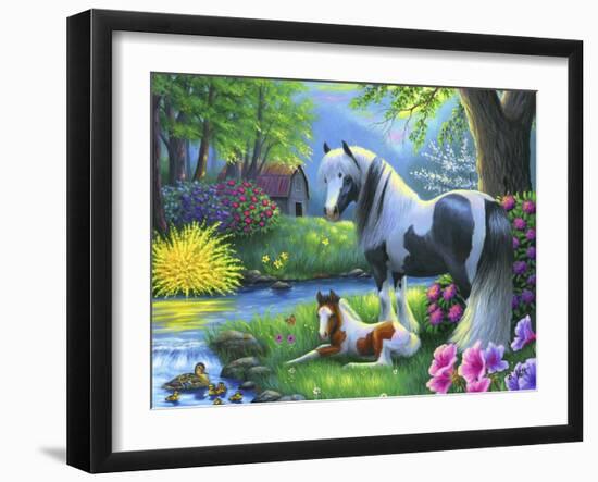 Spring Morning At The Farm-Bridget Voth-Framed Giclee Print