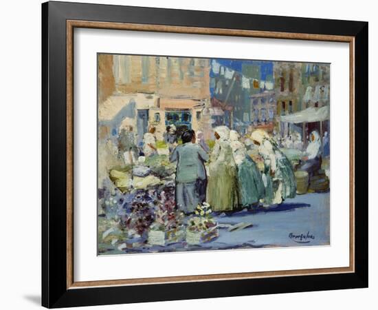 Spring Morning, Houston and Division Streets, New York-George Luks-Framed Giclee Print