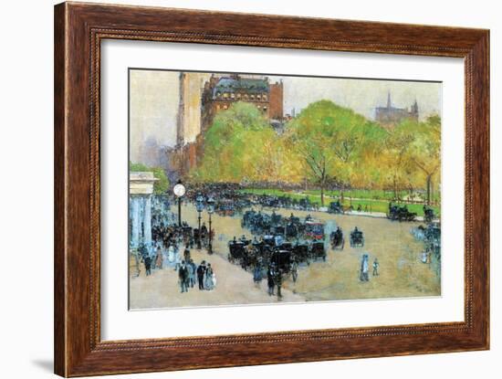 Spring Morning in the Heart of Manhattan-Childe Hassam-Framed Art Print