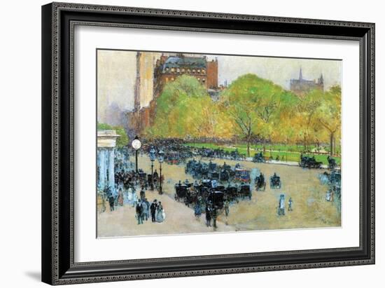 Spring Morning in the Heart of Manhattan-Childe Hassam-Framed Art Print