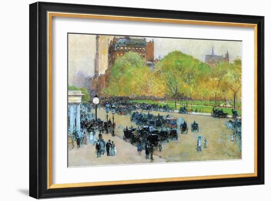 Spring Morning in the Heart of Manhattan-Childe Hassam-Framed Art Print