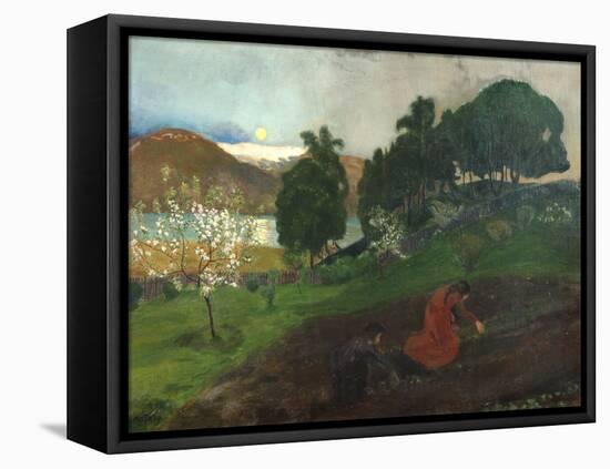 Spring Night in the Garden (Night Work in the Garden), 1903-Nikolai Astrup-Framed Premier Image Canvas