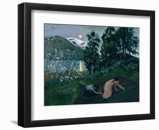 Spring night in the garden, Night work in the garden, 1909-Nikolai Astrup-Framed Giclee Print