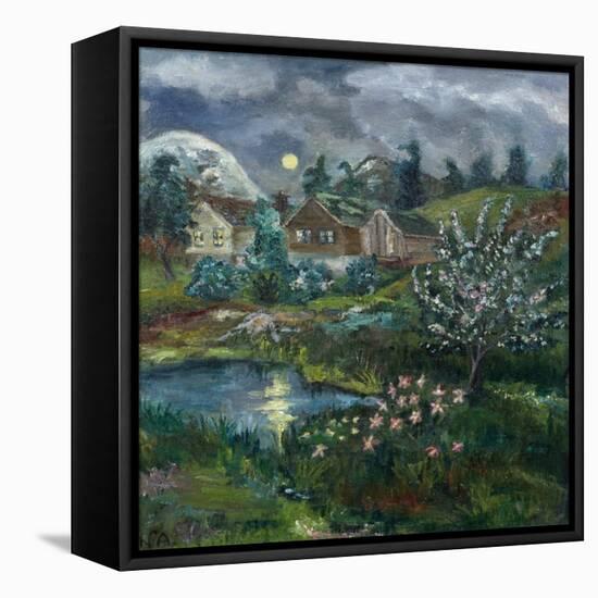 Spring Night with Full Moon-Nikolai Astrup-Framed Premier Image Canvas