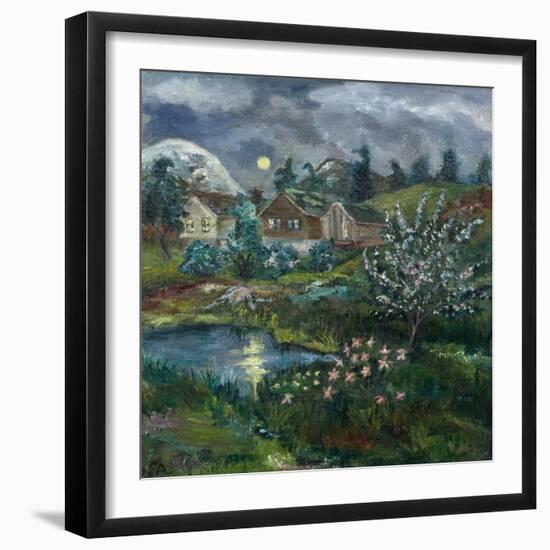 Spring Night with Full Moon-Nikolai Astrup-Framed Giclee Print