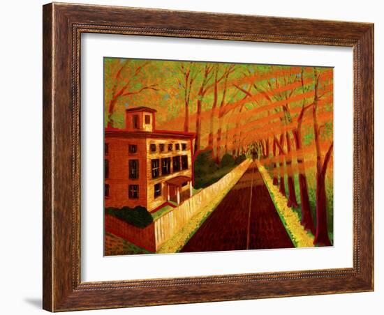 Spring on North Street (Greenwich, CT)-John Newcomb-Framed Giclee Print