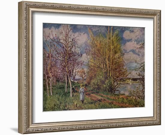 'Spring on the River Banks', late 19th century. (1941)-Alfred Sisley-Framed Giclee Print