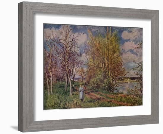 'Spring on the River Banks', late 19th century. (1941)-Alfred Sisley-Framed Giclee Print