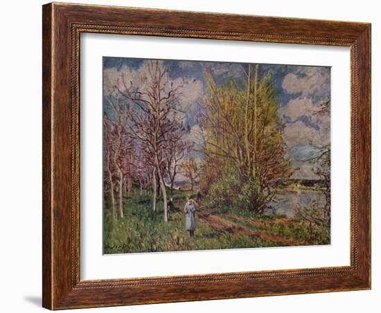 'Spring on the River Banks', late 19th century. (1941)-Alfred Sisley-Framed Giclee Print