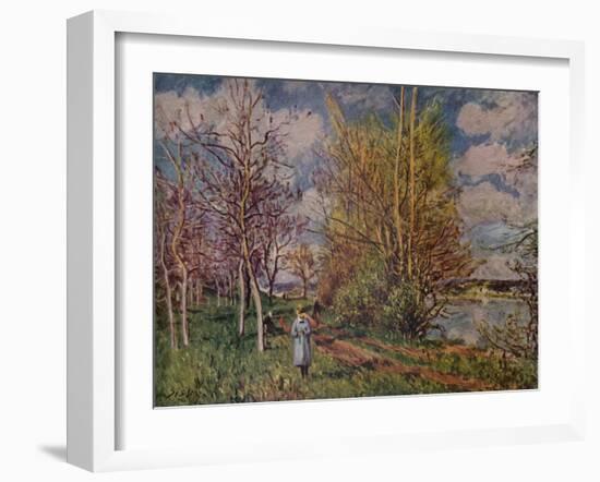 'Spring on the River Banks', late 19th century. (1941)-Alfred Sisley-Framed Giclee Print