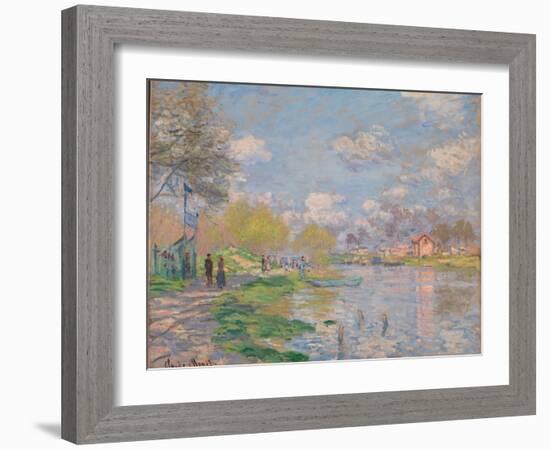 Spring on the Seine-Claude Monet-Framed Giclee Print