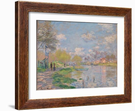 Spring on the Seine-Claude Monet-Framed Giclee Print