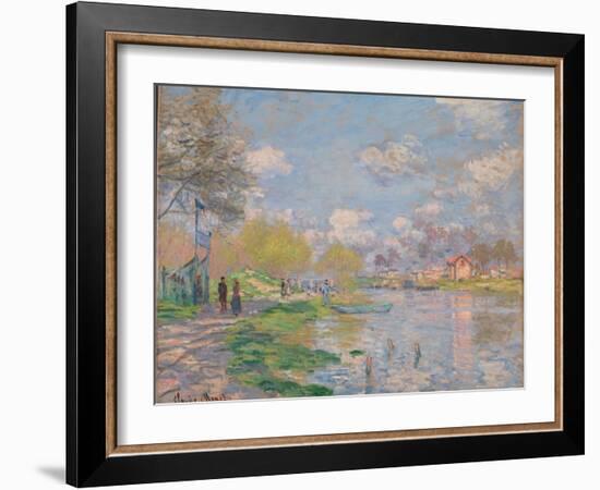 Spring on the Seine-Claude Monet-Framed Giclee Print