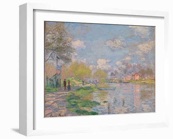 Spring on the Seine-Claude Monet-Framed Giclee Print