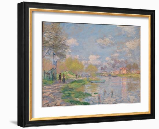 Spring on the Seine-Claude Monet-Framed Giclee Print