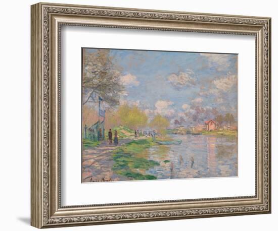 Spring on the Seine-Claude Monet-Framed Giclee Print