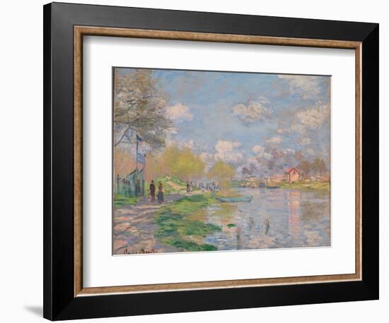 Spring on the Seine-Claude Monet-Framed Giclee Print