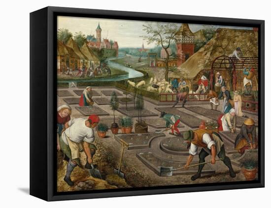 Spring Par Brueghel, Pieter, the Younger (1564-1638). Oil on Wood, Size : 41,9X57,2, C. 1625-1630,-Pieter the Younger Brueghel-Framed Premier Image Canvas
