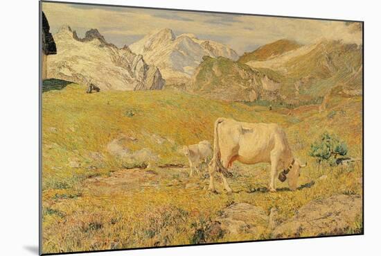 Spring Pasture-Giovanni Segantini-Mounted Art Print