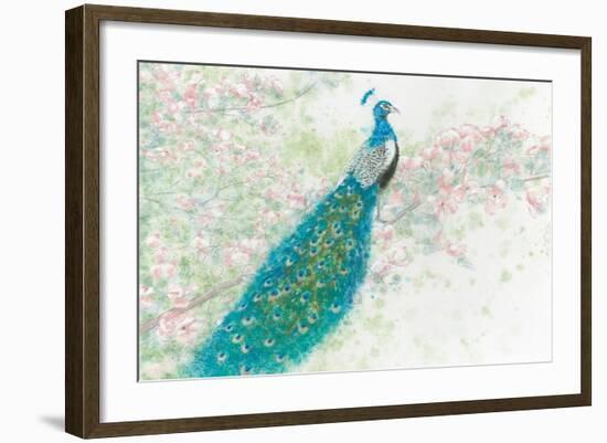 Spring Peacock I Pink Flowers-James Wiens-Framed Art Print