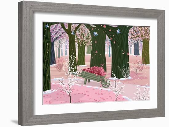 Spring Pink Forest-Milovelen-Framed Art Print