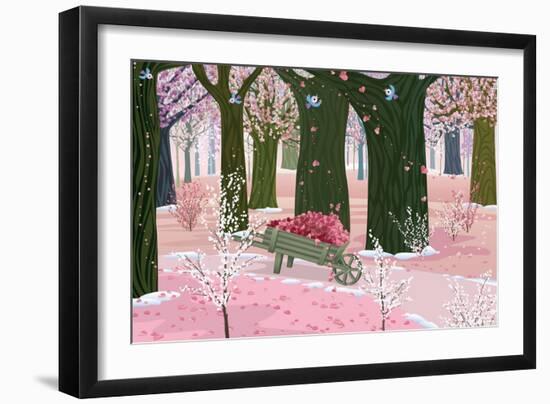 Spring Pink Forest-Milovelen-Framed Art Print