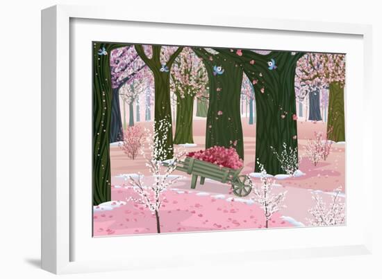 Spring Pink Forest-Milovelen-Framed Art Print