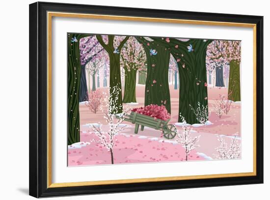 Spring Pink Forest-Milovelen-Framed Art Print