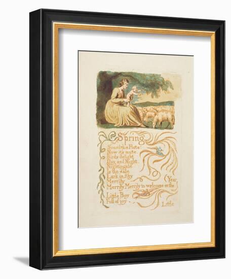 Spring', Plate 12 from 'Songs of Innocence and Experience', after William Blake (1757-1827) C.1808-English-Framed Giclee Print