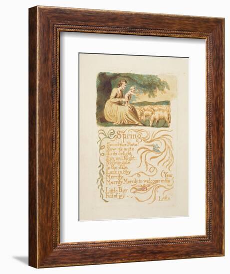 Spring', Plate 12 from 'Songs of Innocence and Experience', after William Blake (1757-1827) C.1808-English-Framed Premium Giclee Print