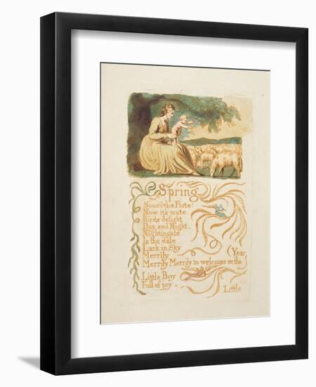 Spring', Plate 12 from 'Songs of Innocence and Experience', after William Blake (1757-1827) C.1808-English-Framed Premium Giclee Print
