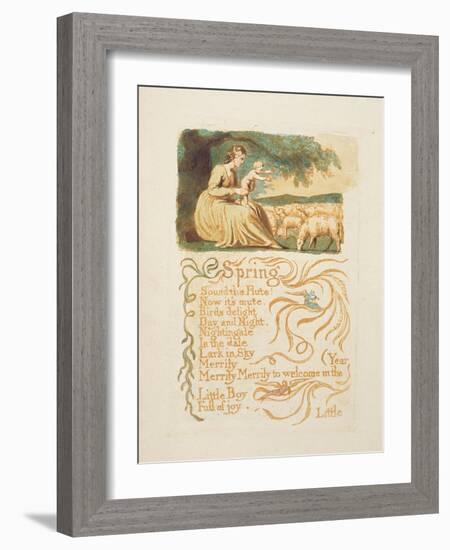 Spring', Plate 12 from 'Songs of Innocence and Experience', after William Blake (1757-1827) C.1808-English-Framed Giclee Print