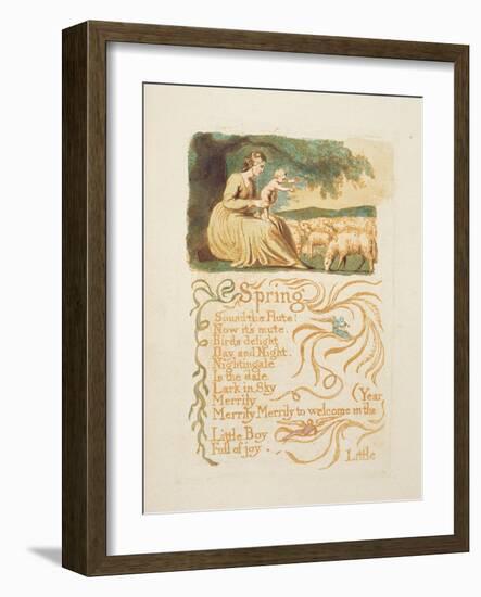 Spring', Plate 12 from 'Songs of Innocence and Experience', after William Blake (1757-1827) C.1808-English-Framed Giclee Print