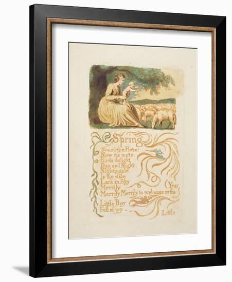 Spring', Plate 12 from 'Songs of Innocence and Experience', after William Blake (1757-1827) C.1808-English-Framed Giclee Print